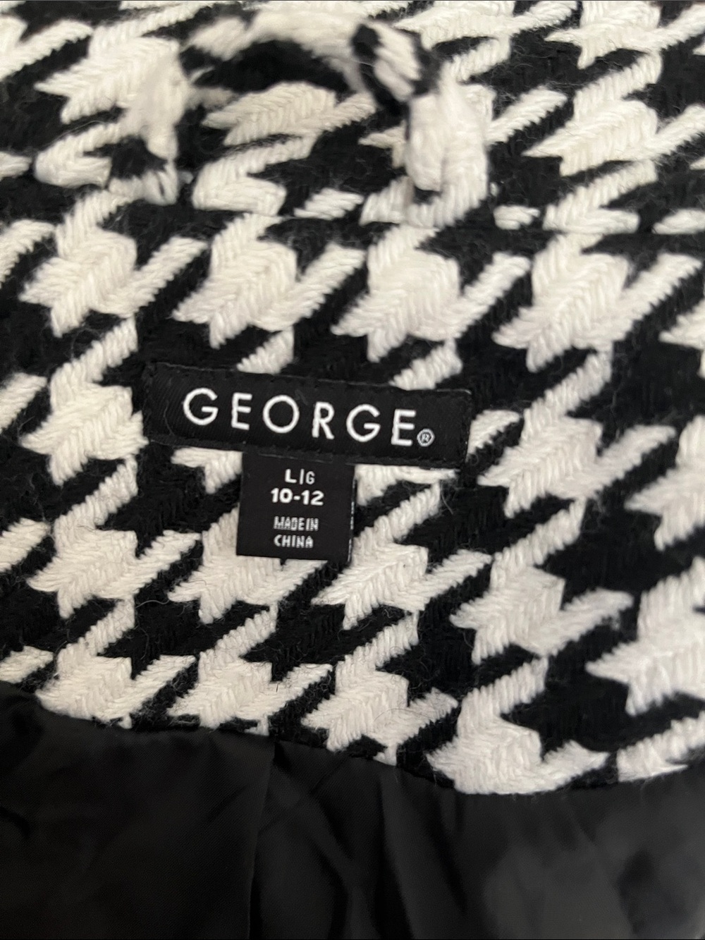 Girls George Black and White Houndstooth Double-Breasted Pea Coat - Picture 8 of 8